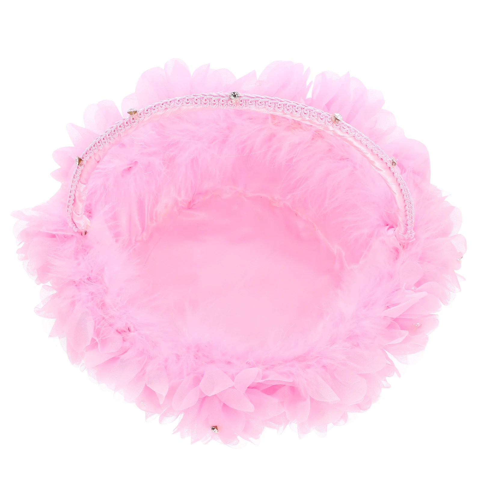 

1Pcs Pink Flower Girl Basket Lace Romantic Wedding Basket for Flowers Rose Petals Wedding Baskets Party Decoration Supplies