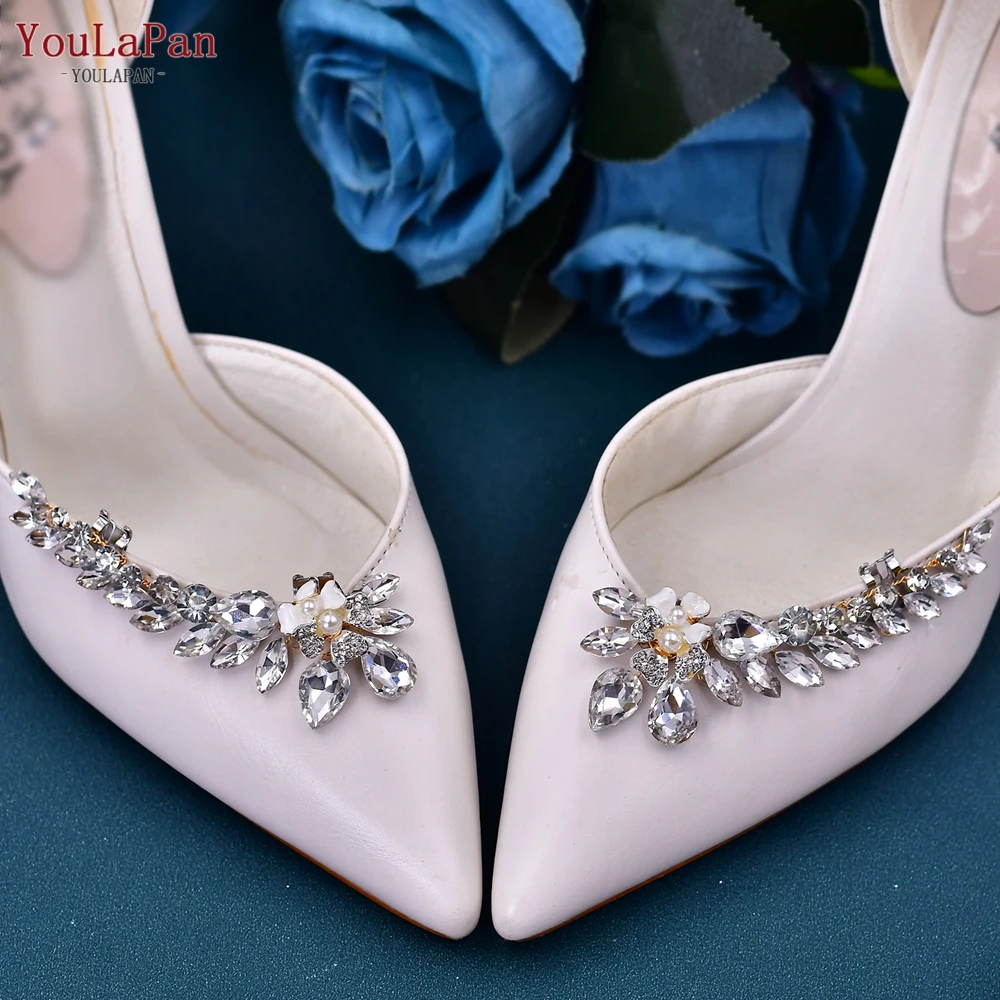 TOPQUEEN HX35 Removable Shoes Buckle Rhinestones Shoes Clips Bridal Shoes Decorative Accessories Woman High Heel Decoration