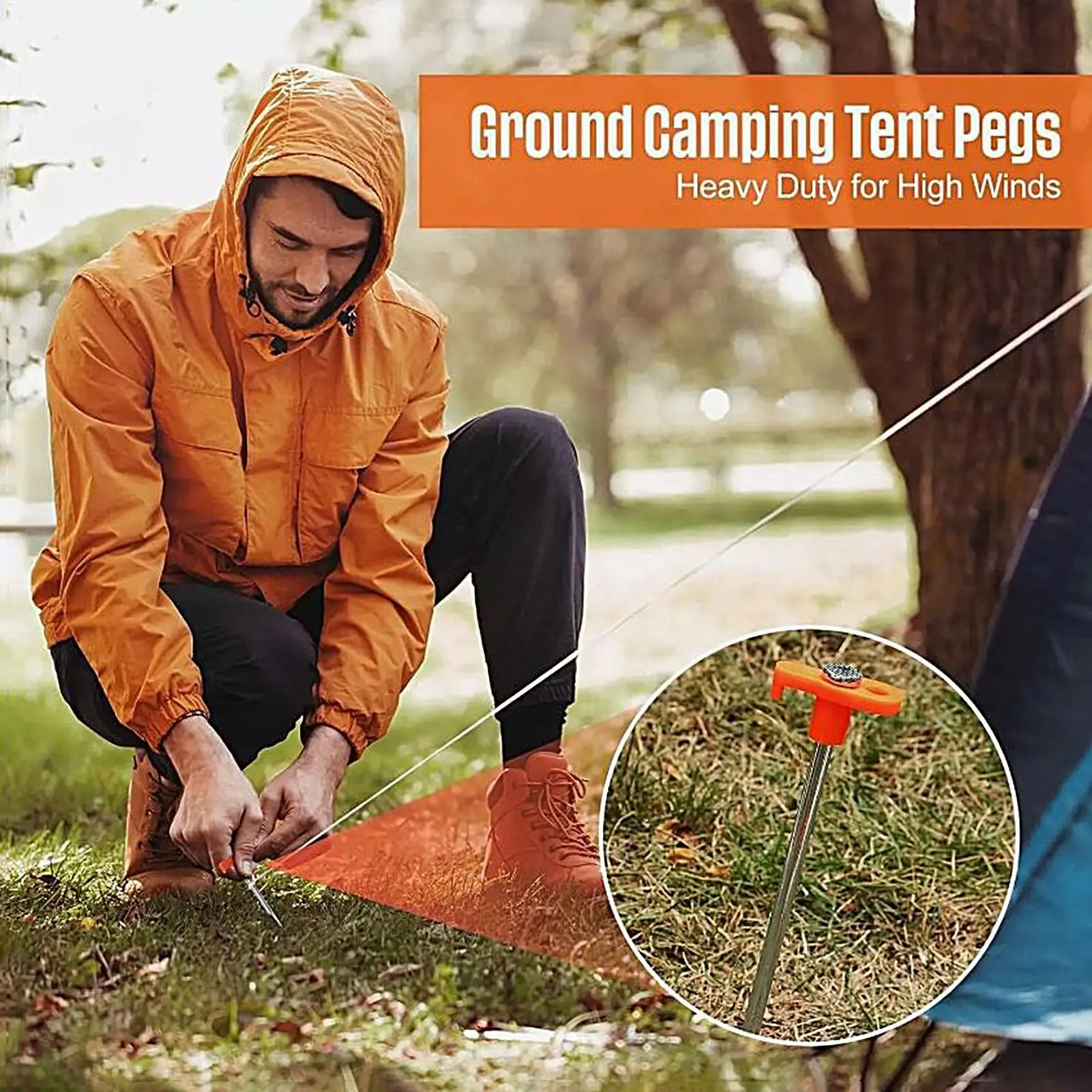 

Camping Stakes Outdoor Camping Ground Stakes Tent Pegs 20 Pieces Heavy Duty Outdoor Tarp Canopy Fixation Spikes For Mountain