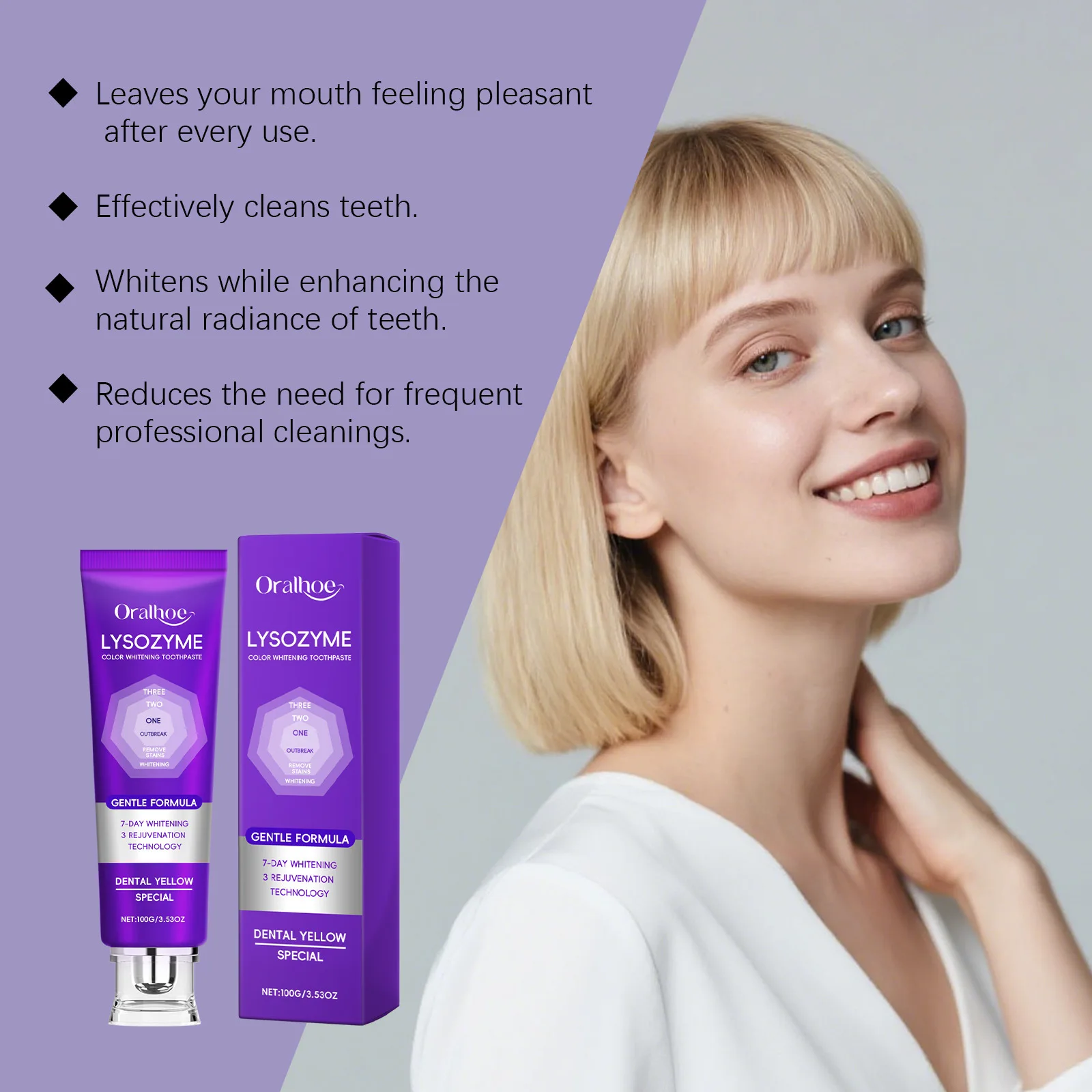 Smoke Stain Remover Whitening Toothpaste Deep Clean Yellow Teeth Refresh Breath Anti-Plaque Daily Oral Care Dental Mint Flavor