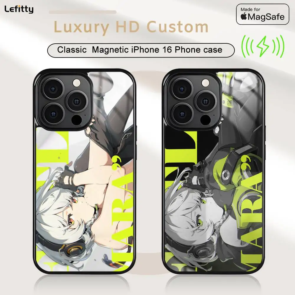 Image of Anime ZZZ Anby Handyhülle für iPhone 16 15 14 13 12 11 Pro Max Plus Mini Magsafe Wireless Charging Cover Magnetische Hartschale