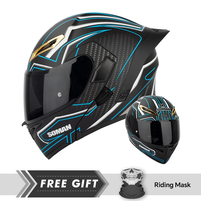 

Motorcycle Full Face Helmets DOT Certified Flip Up Helmet For Men Women Unisex Motorcycle Helm With Colorful Dual Lens