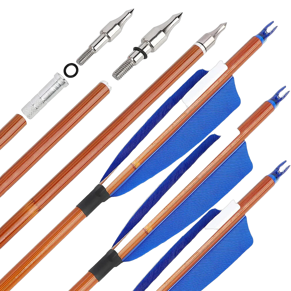 Fotografia 4: 12pcs Flechas de Carbono Mistas SP500 com Pena Natural de 4 polegadas, DI 6.2mm, DE 7.8mm para Arco e Flecha, Caça, Tiro e Acessórios para Prática de Tiro ao Alvo