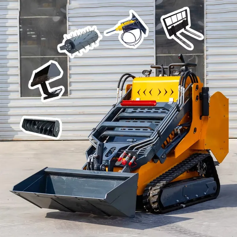 

Mini Loader Skid Steer Loaders with Snow Blower Lawn Mower Breaker Hammer Earth-moving Machinery Mini Skid Steer Loader