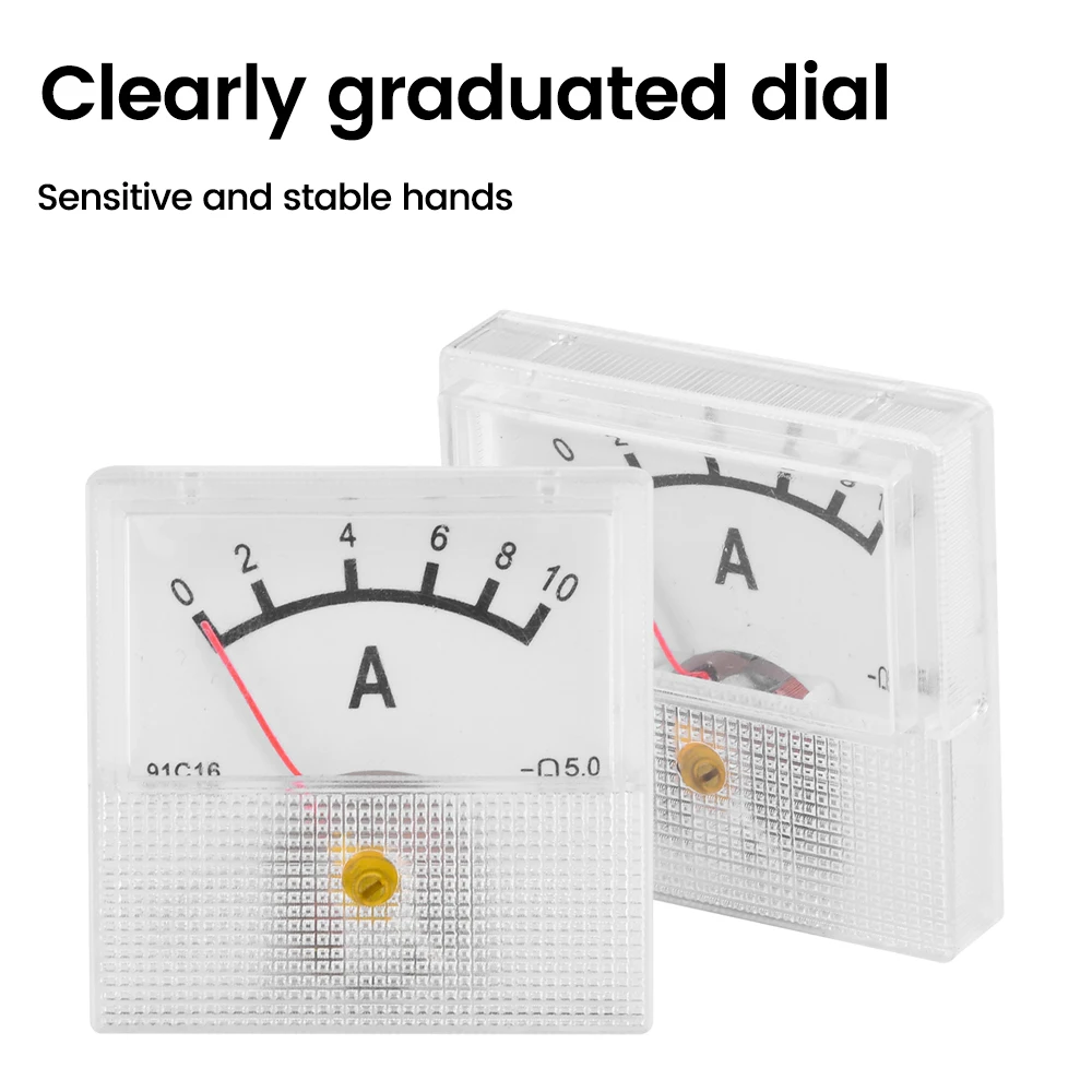 DC Analog Current Meter Panel for DC 10A 20A 30A 50A AMP Gauge Current Tester DC 0-20V AC 0-300V Pointer Voltmeter 91C16