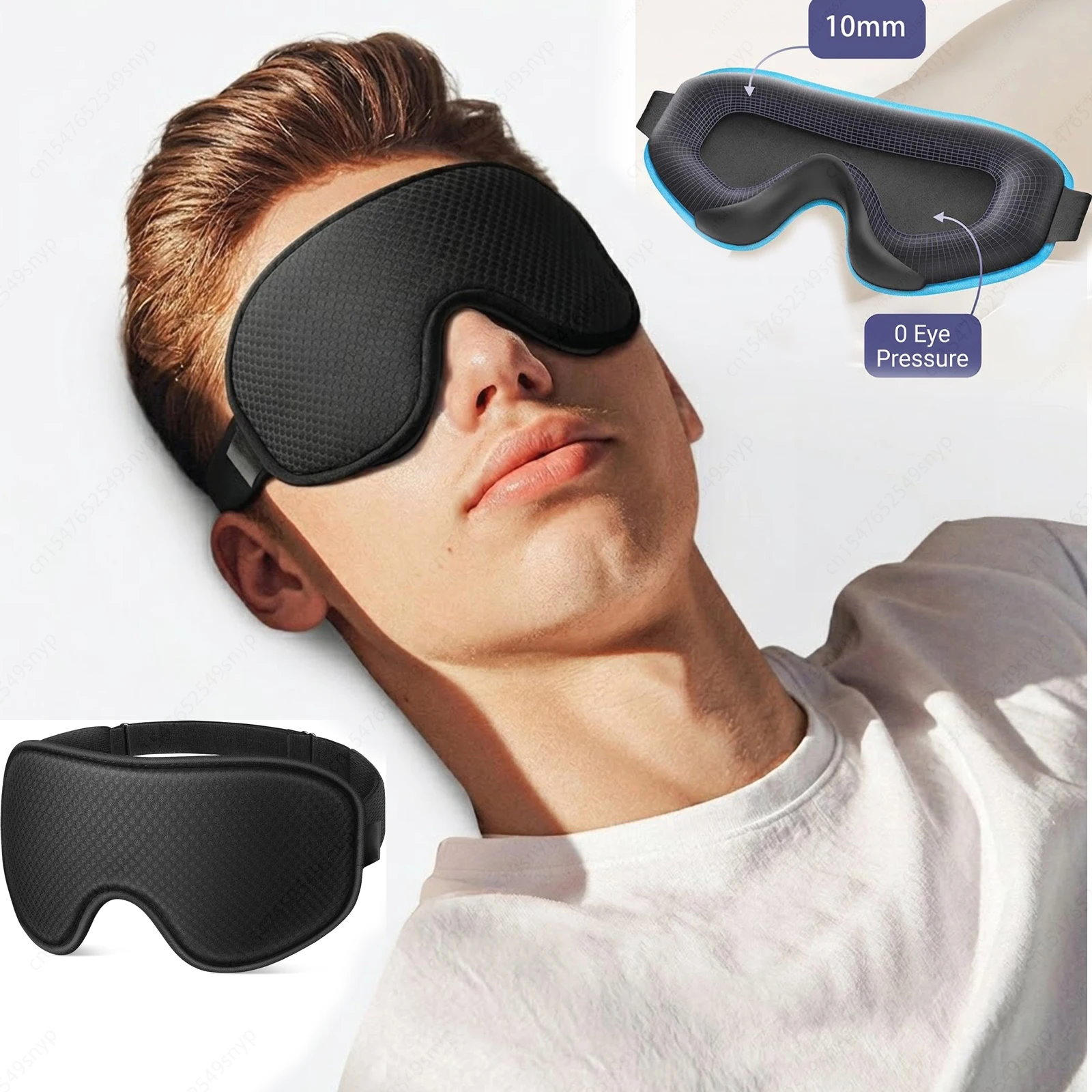 Sleep Mask Blackout Eye Masks for Sleep-3D Breathable Soft Comfortable Eye Mask for Travel-Adjustable Night Masks for Sleeping