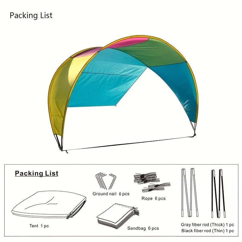 خيمة الشاطئ خيمة ظلة خيمة العشب خيمة ملونة ظلة المظلة، مع قوس قزح ظلة-التخييم ظلة المظلة،