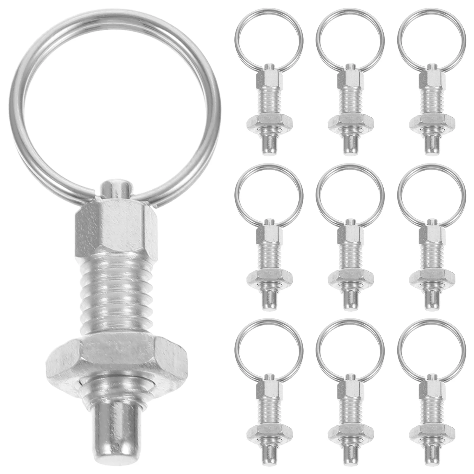 

10 Pcs Plunger Farm Yard Greenhouse Knob Spring Pin Pull Index Positioning Self-locking 10pcs Latch Steel Catch