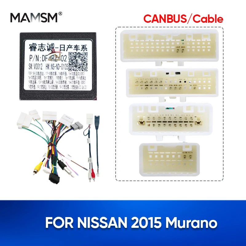 

MAMSM Car Radio Canbus Box FOR NISSAN 2015 Murano Auto Multimedia Wiring Harness Power Cable Decoder Adapter