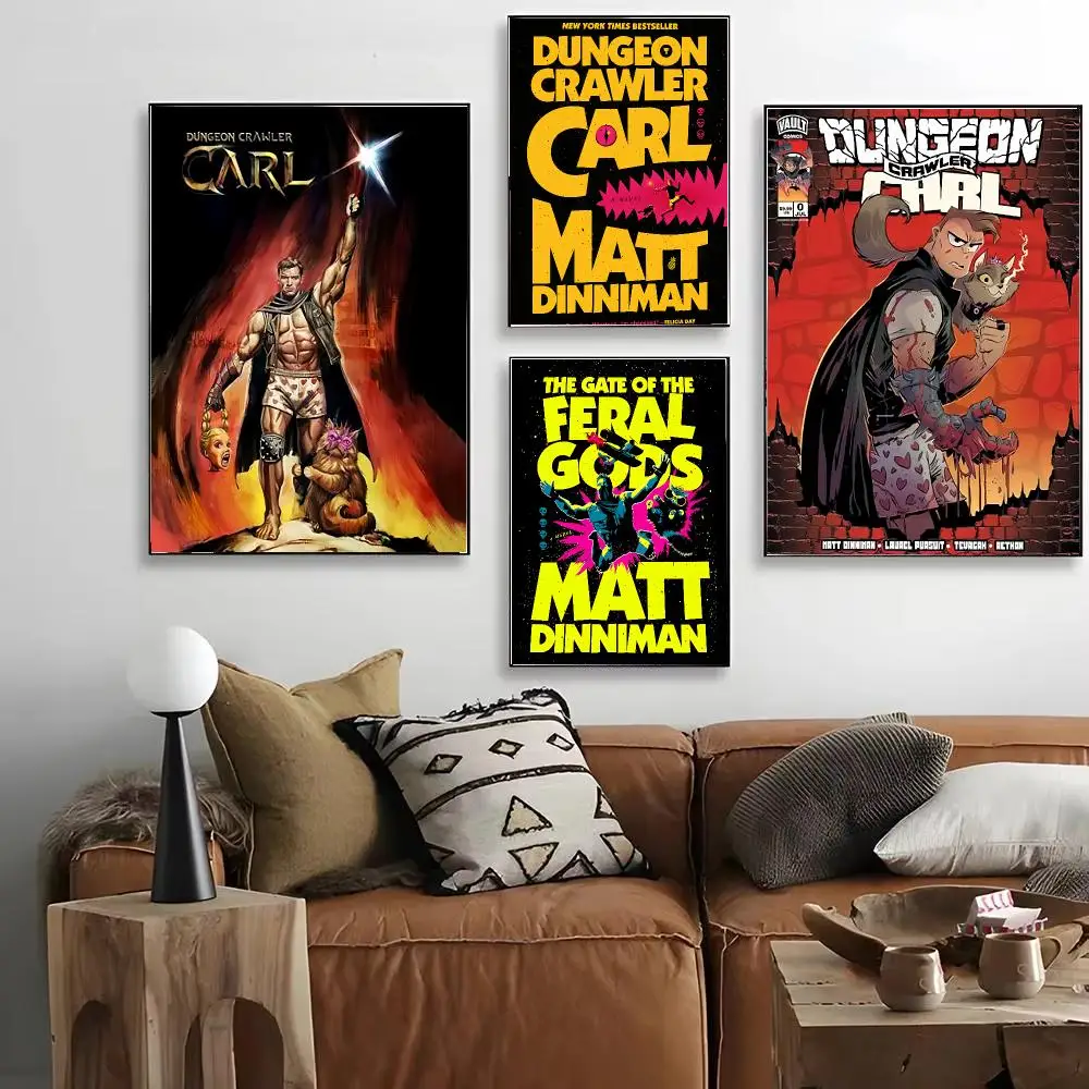 Retro Dungeon Crawler Carl Poster HD Art Decorative Wall Art Waterproof Home Décor for Living Room Bedroom Café Stylish Gift