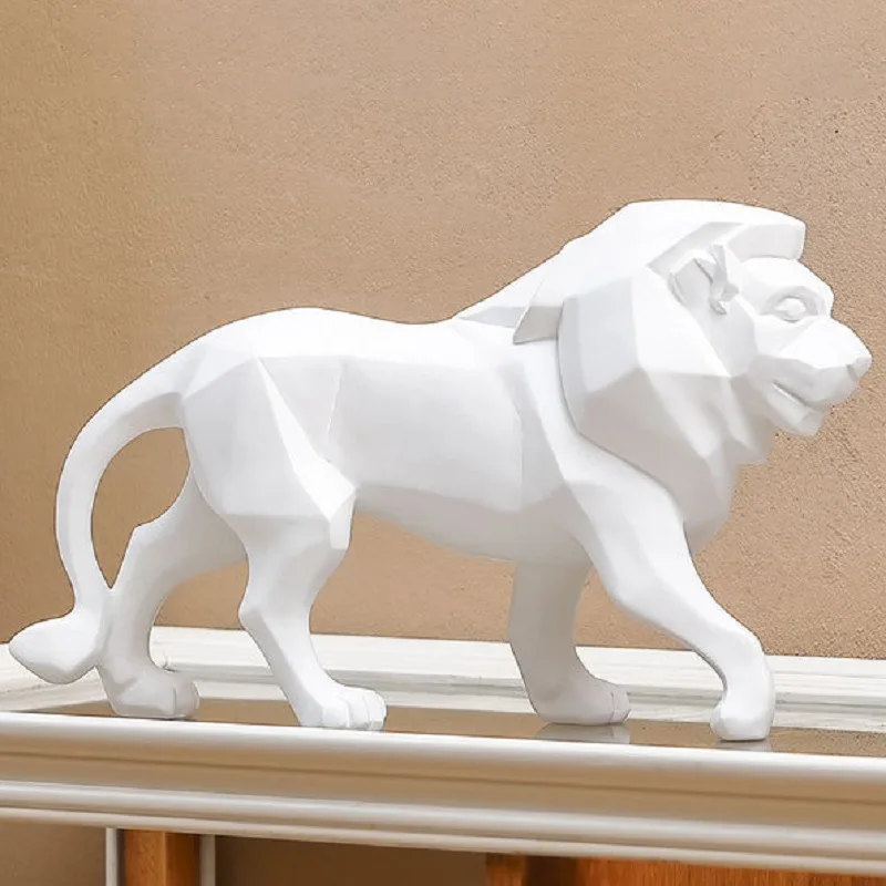 Estatua de León, el Rey de Todas las Bestias, Hecha de Resina Nórdica. Adecuada para Muebles de TV y Decoración de Oficina. Regalo para Mudanza