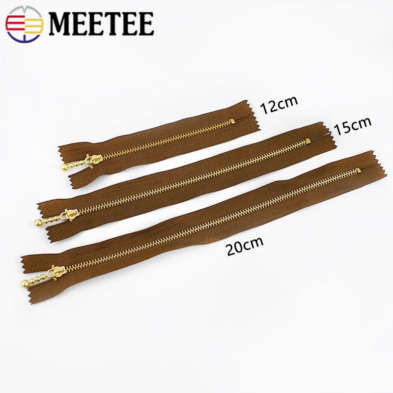 5/10Pcs Meetee 3# Metal Zippers 12-40cm Close-end Zip Closure for Purse Shoes Bags Zipper Repair Kit Sewing Accessories