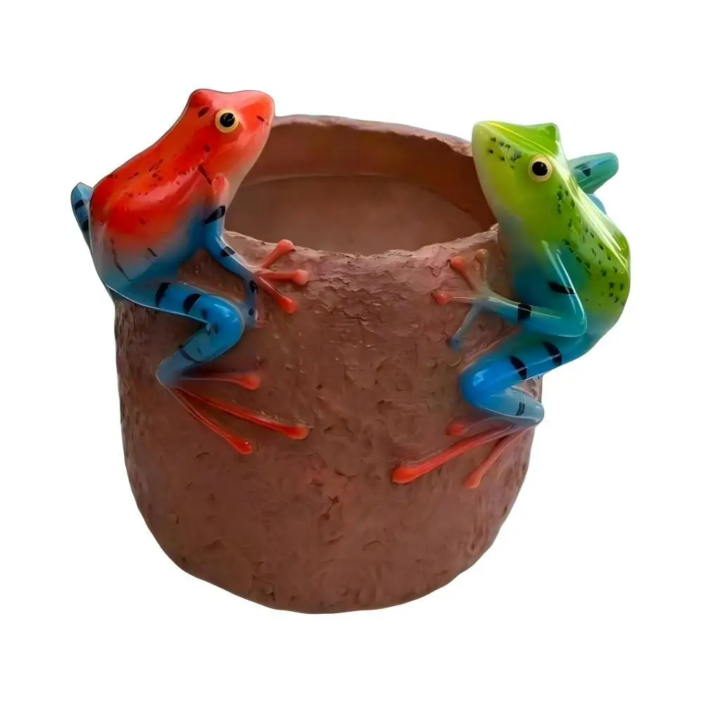 Resin Animal Flower Pot Cartoon Garden Decor Outdoor Indoor Ornament Resin Container 12x12cm Synthetic Resin Red Yellow