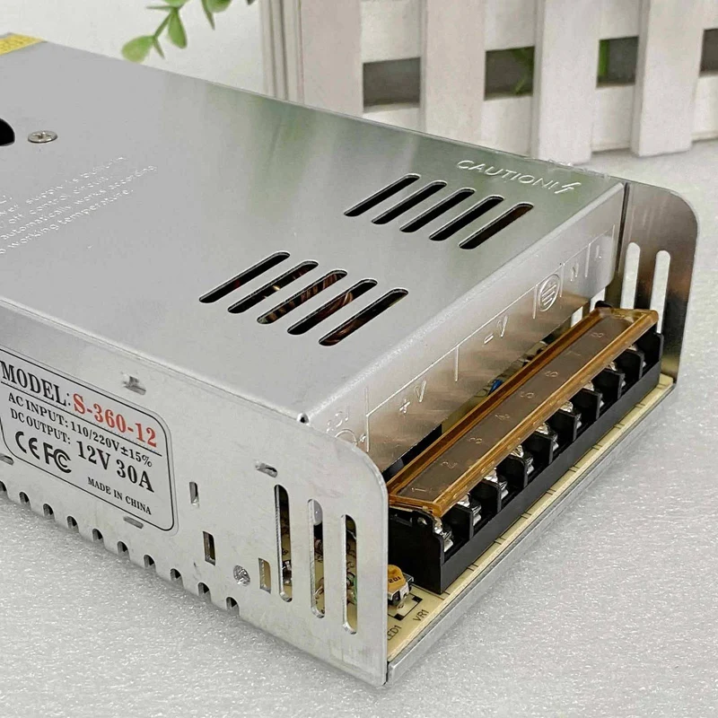 전원 스위치 어댑터 AC110-220V 및 15% 변압기, LED 광고 산업 장비에 적합, DC12V, 30A, 360W
