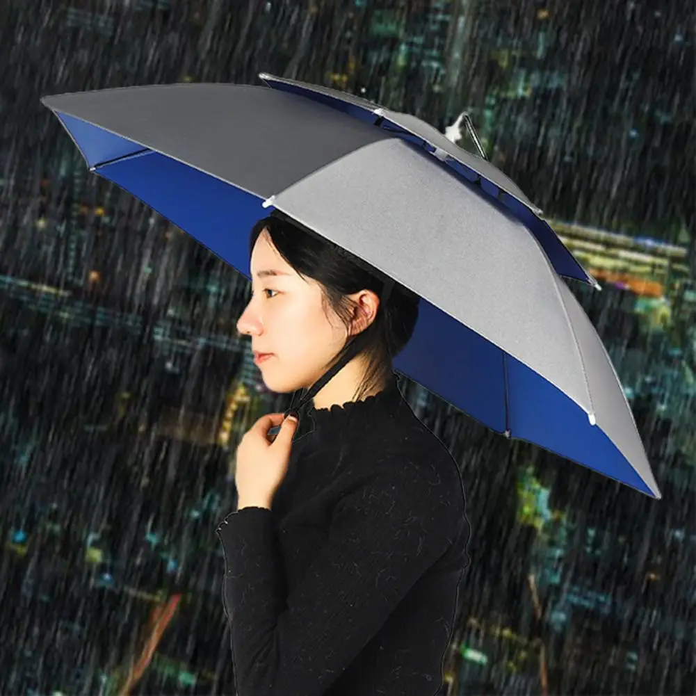 Head Umbrella Hat  Durable Hands-Free Headwear  Adults Kids Sun Rain Umbrella Hat Fishing Supplies