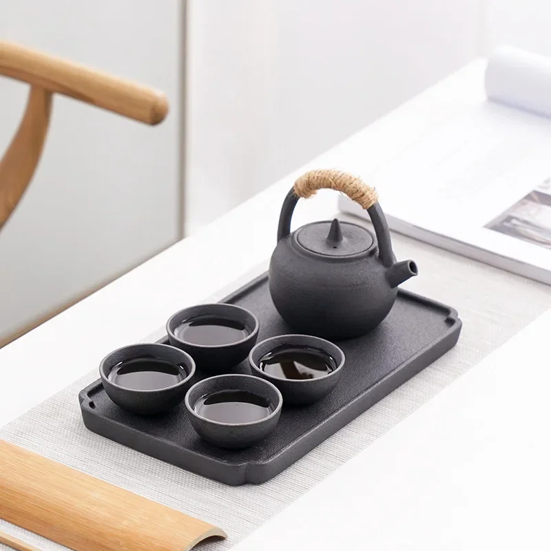 Black Pottery Travel Kung Fu Tea Set 2 Black Pottery Travel Kung Fu Tea Set