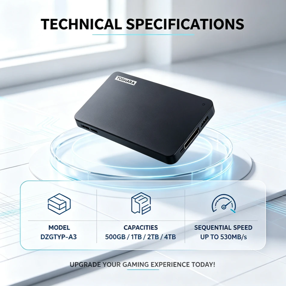 Original New A3 Portable External Hard Drive Large Capacity Storage Disk for Laptop Desktop Notebook Smartphone Photo Backup