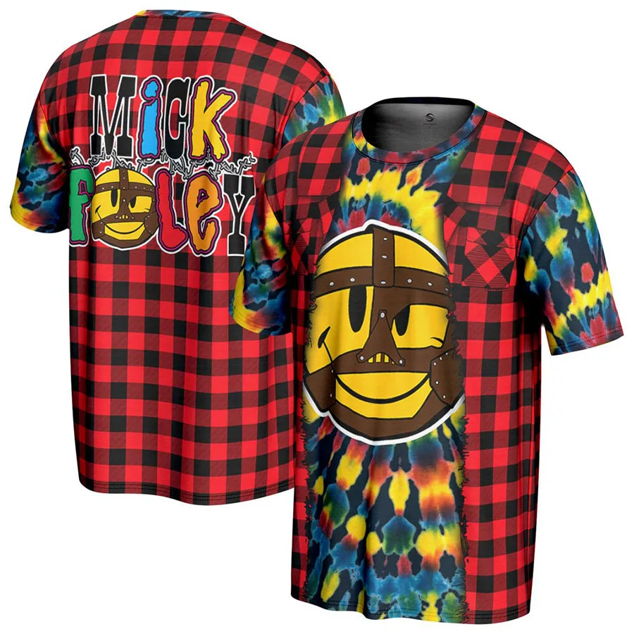 Men Mick Foley Cosplay T Shirt Fashionable Street Trend Loose Breathable Outdoor Activity Sports Fitness Round Neck Short Sleeve