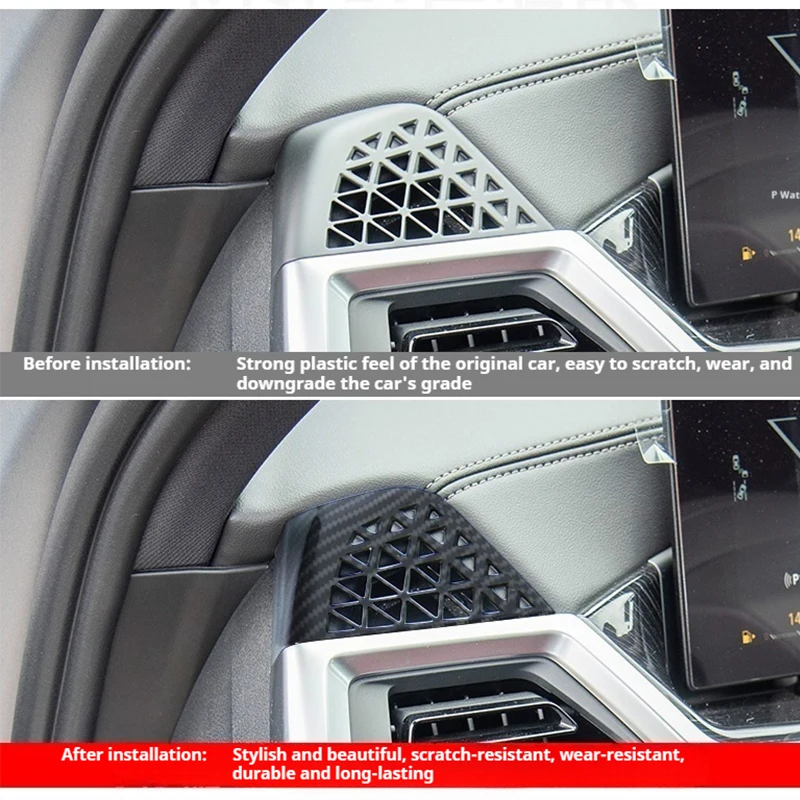 ABS Carbon Fiber  Dashboard Side Air Conditioner Outlet Vent Frame Cover Trim For BMW X5 G05 X6 G06 X7 G07 2023-2025Accessories