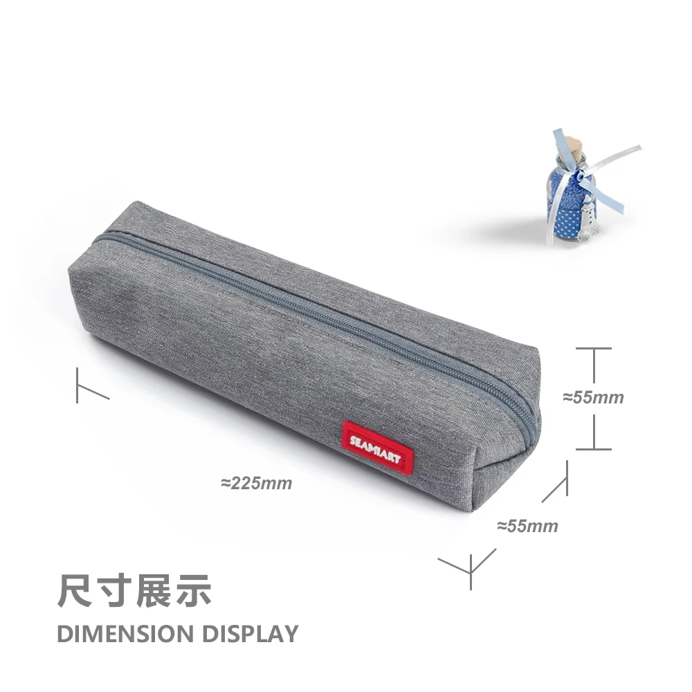 SeamiArt 1pc Small Solid Color Simple Zipper Kawai Pencil Case Mini Pen Bags Papeleria Stationery for School Office Suppliers image 4