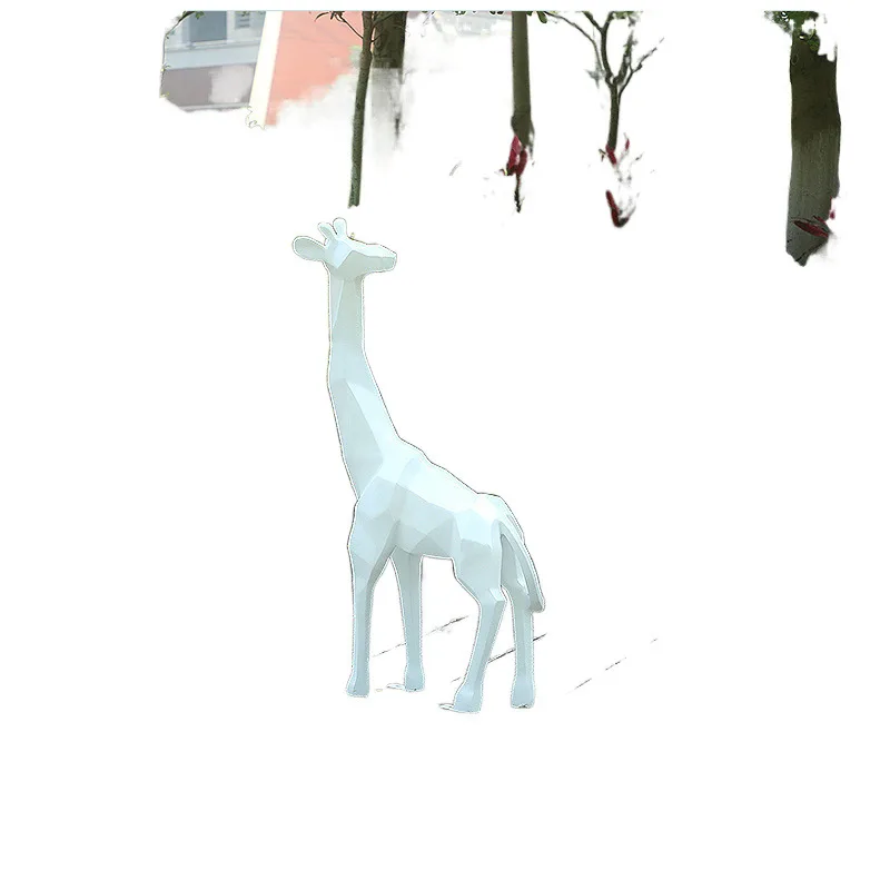 

FRP abstract geometric block surface giraffe sculpture garden landscape sketch outdoor real estate community