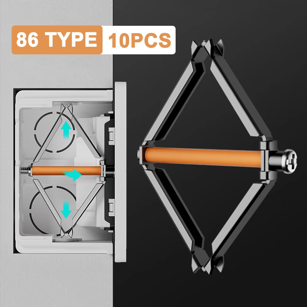 

10 шт., 86 тип, переключатель, ремонтная розетка, нижняя коробка, держатель кассетного переключателя, темная коробка, сменные аксессуары для ремонта, сталь, антикоррозийная