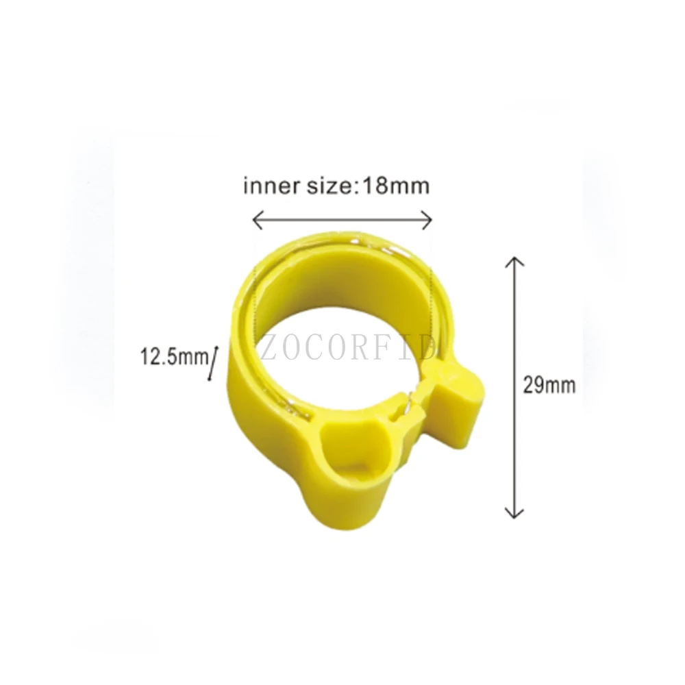 100 Stück Geflügel automatisches Management TK4100 EM4305 125-134,2 kHz RFID-Tag, Tierfußring mit RFID-Ring-Tags