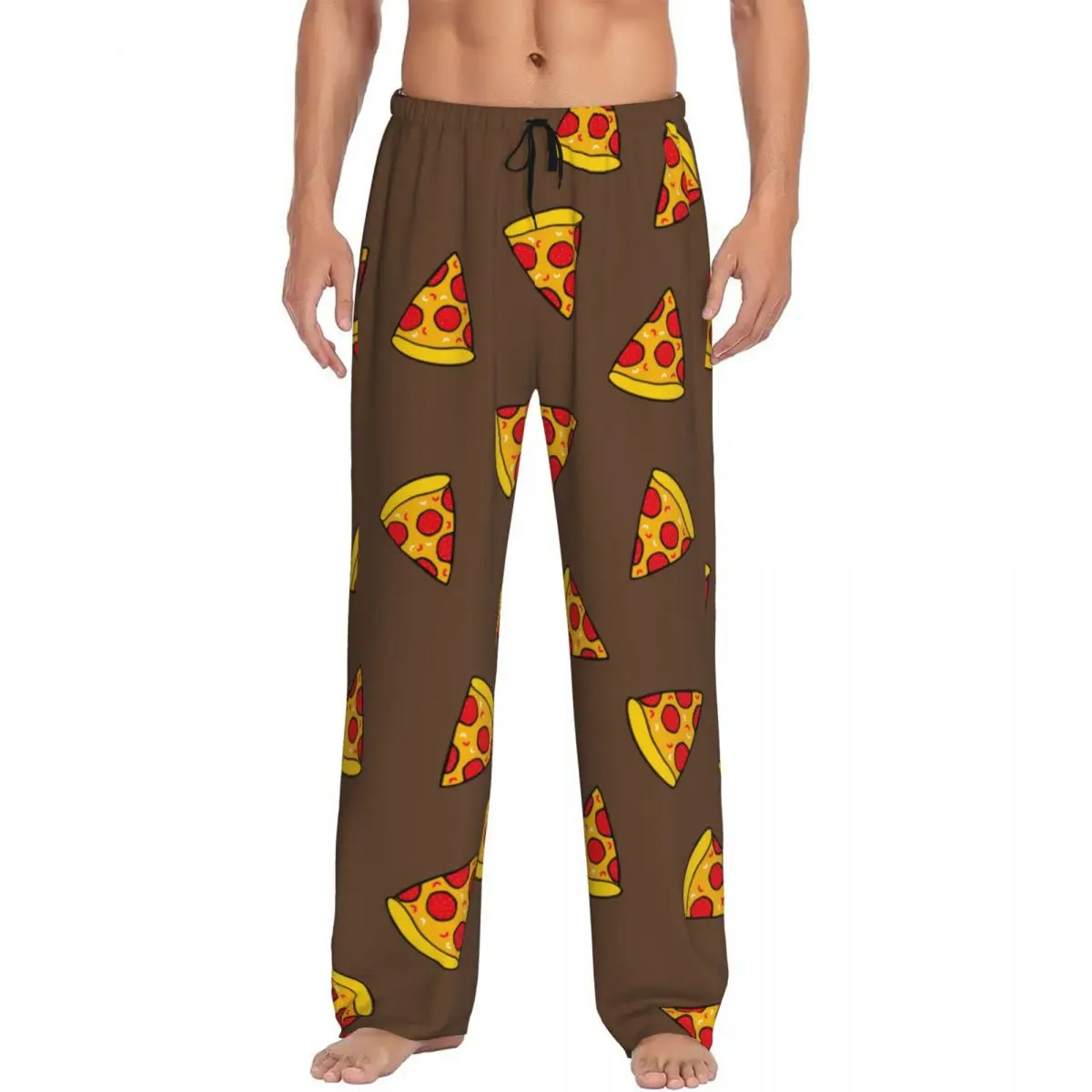 Funny Pizza Piece Men's Casual Pajama Sleeping Pants Lounge Loose Trousers Comfortable Nightwear