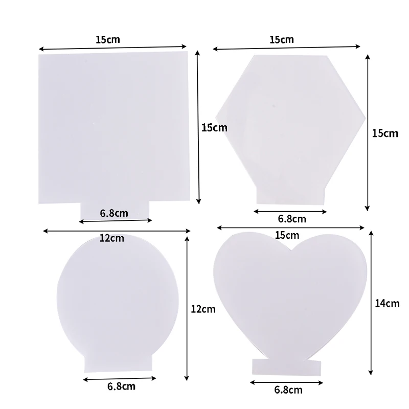 Acrylic Sheet Clear Cast Plexiglass Square Round Panel Heart Board for LED Light Base Sign DIY Display Projects Craft Engraving