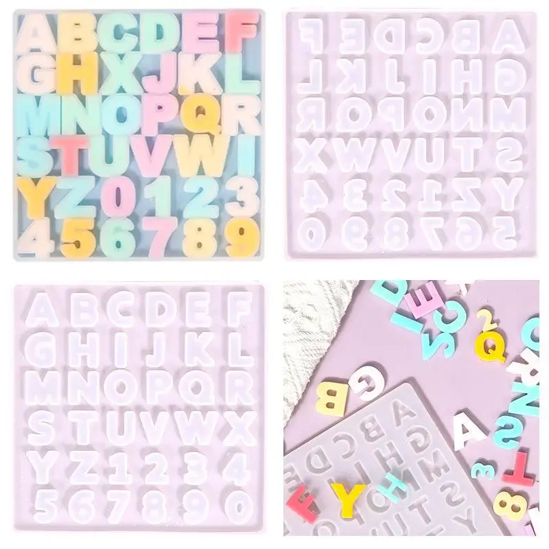 Alphabet Epoxy Resin Silicone Mold Letter Number Mould DIY Keychain Earring Pendant Epoxy Resin Jewelry Crafts Casting Mold