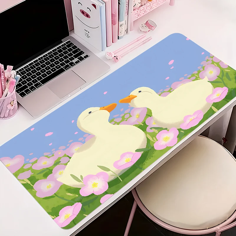 XXL Gaming Accessories Cartoon Gamer Keyboard Rubber Desk Mat Duck Non-Slip Laptop Notebook Office Mousepad 900X400 Mouse Mats