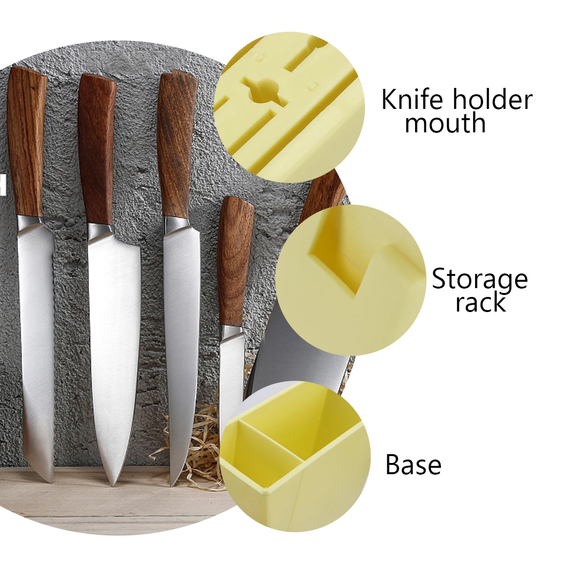 

Knife Seat Drain Rack Kitchen Storage Organizer Holder Block Cutlery Display Stand Pressure Cooker