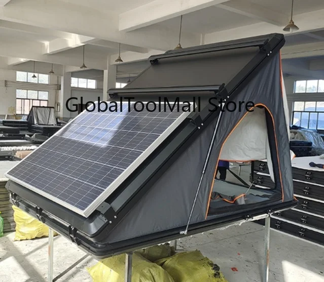Aluminum Triangle 3 Person Rooftop Tent Hard Shell Pop up Waterproof HardShell Roof Top Tent for Truck  Car SUV Van