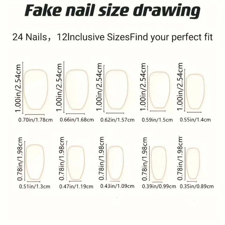 24 piezas de uñas postizas brillantes con efecto ojo de gato rosa glitter, forma de ballet larga, degradado brillante, con lima de uñas y pegamento de gel, reutilizables 5