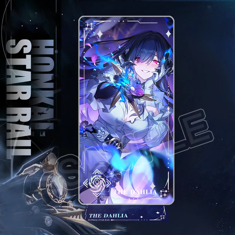 Honkai Star Rail  Dahlia 8pcs Anime Peripheral Set Acrylic Standee Keychain Badge Flowing Sand Mahjong  Accessories unofficial