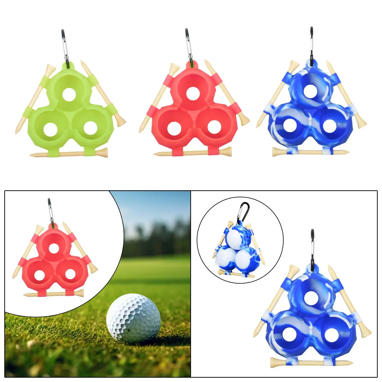 

Golf Ball and Tee Holder Golf Ball Carrier for Bag for Men Women with Spring