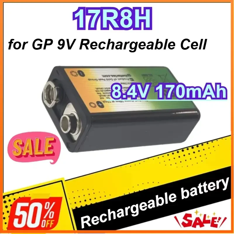 

17R8H 8.4V 170mAh Battery for GP 9V Rechargeable Cell For Temperature Gun Smoke Alarm