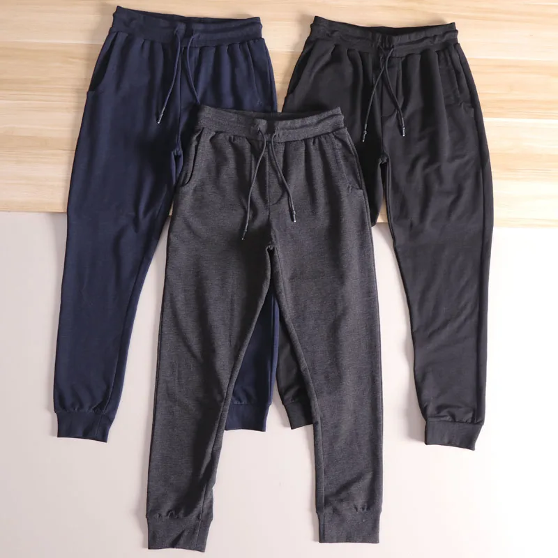 

Удобные хлопковые спортивные повседневные брюки для мужчин, весенние однотонные спортивные штаны с манжетами, облегающие брюки Harlan с эластичной резинкой на талии