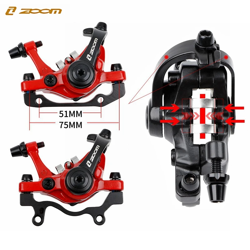 ZOOM DB680 Bicycle Brakes Rear Disc Adapter Caliper MTB Road Bike Aluminum Alloy Mechanical Electric Scooter Brake Disc 160MM