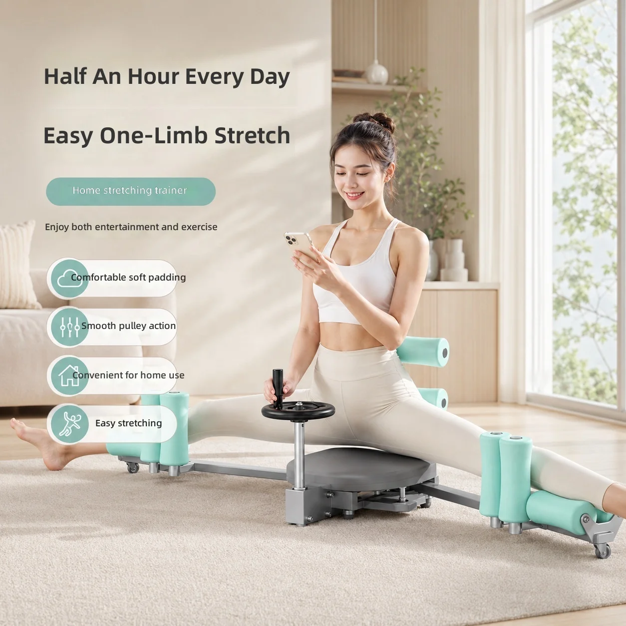 Split-leg Trainer Leg Ligament Stretcher Yoga Hip Opening Tool Universal Straddle Stretching Device Side Splits Leg Press