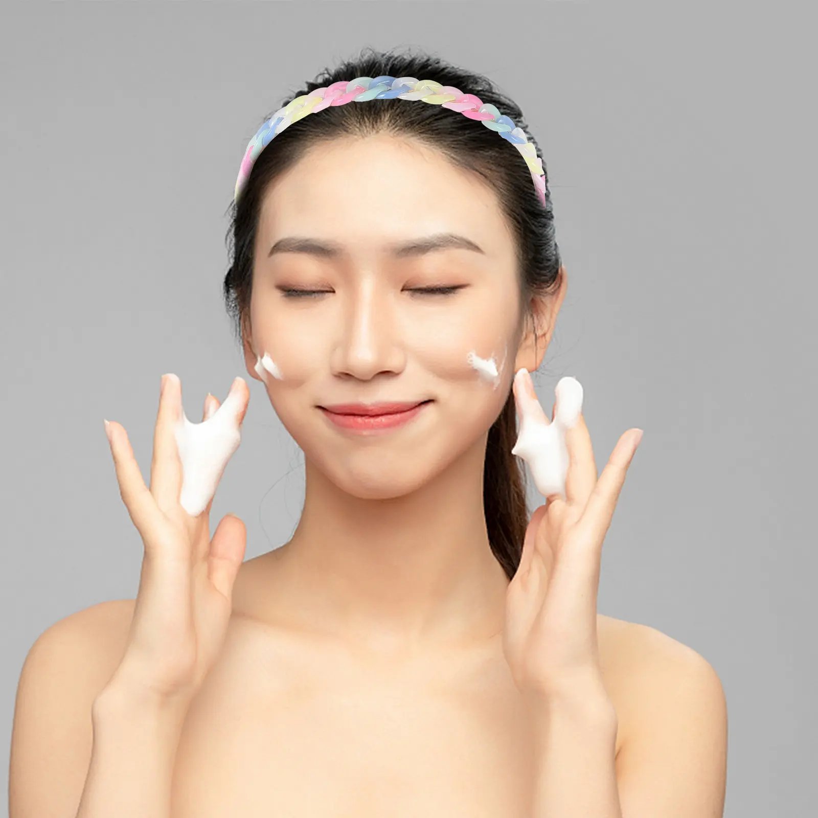 

Retro Resin Chain Hairband Elegant Women Headband Party Daily Use Girls Hair Styling Chic Long-Lasting Hair Accessory