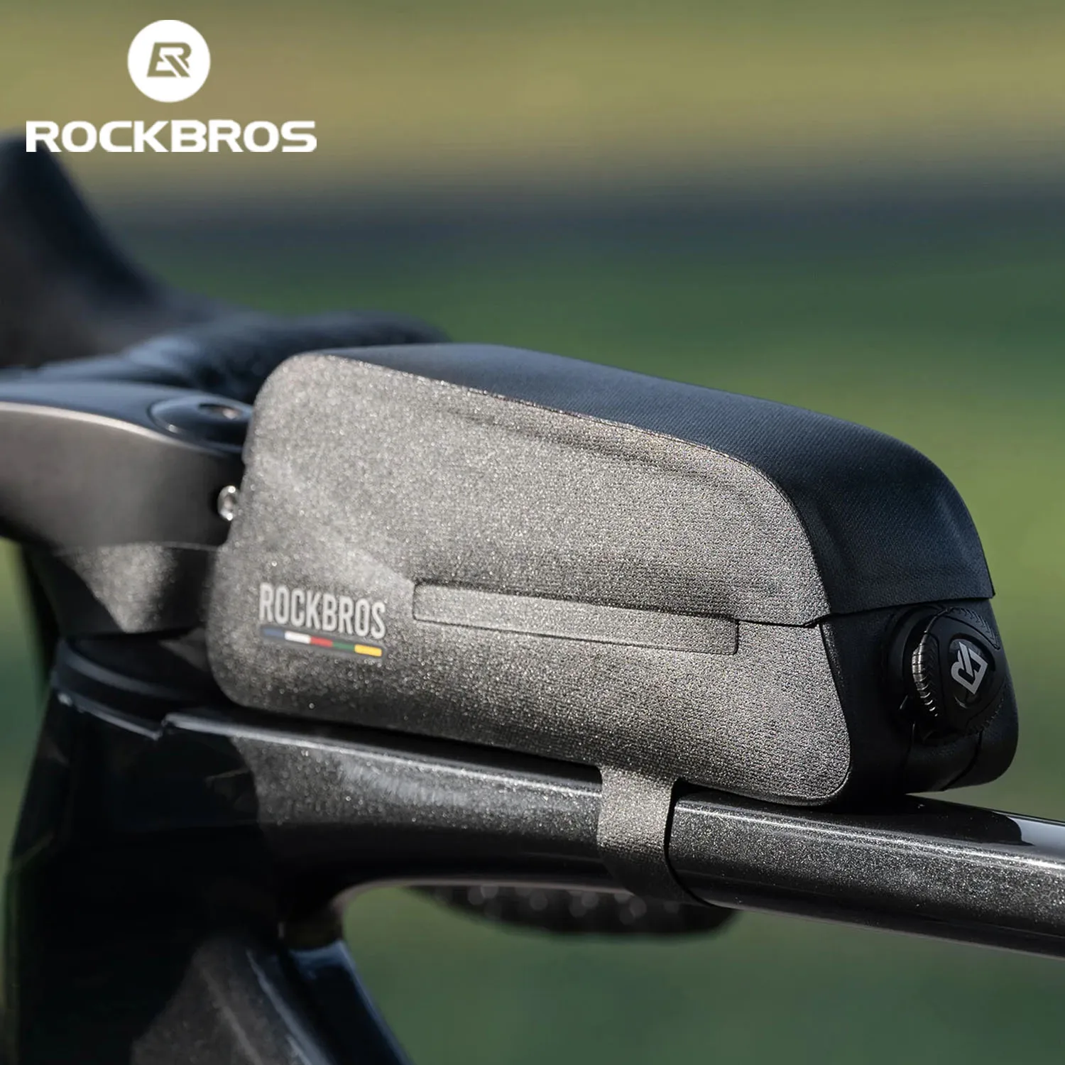 ROCKBROS Lokaler Versand ROAD TO SKY Magnetische Fahrradtaschen für Ober- und Unterrohr, Wasserdichte Handytaschen, Verschleißfeste Saugnapf-Fronttasche