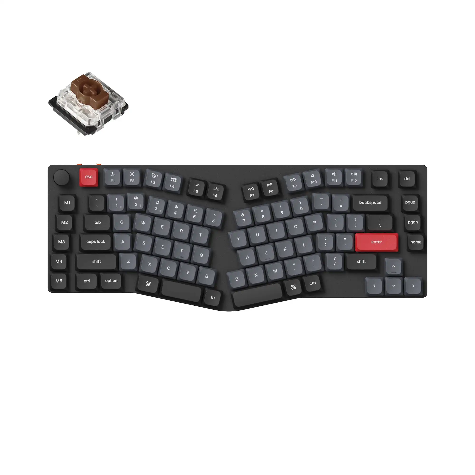 Imagem -03 - Pro Teclado Mecânico Personalizado sem Fio Interruptor Gateron de Baixo Perfil Luz de Fundo Branca Layout Alice Qmk Via Keychron-k15