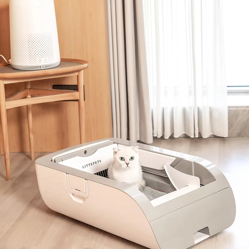 

Intelligent Cats Litter Box Automatic Cat Toilet Self Cleaning Anti Splash Semi Closed Litter Box Arenero Gatos Autolimpiables