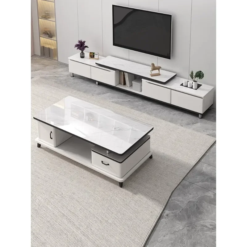 

Telescopic TV cabinet coffee table combination simple modern living room small apartment luxury rental house TV cabinet floor