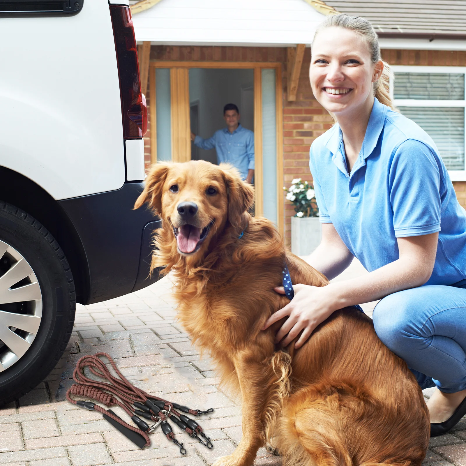 

1Pcs Dog Leash Premium Nylon Adjustable Pet Walking Traction Rope for Puppy Outdoor Multi Use Lightweight Comfort Handle