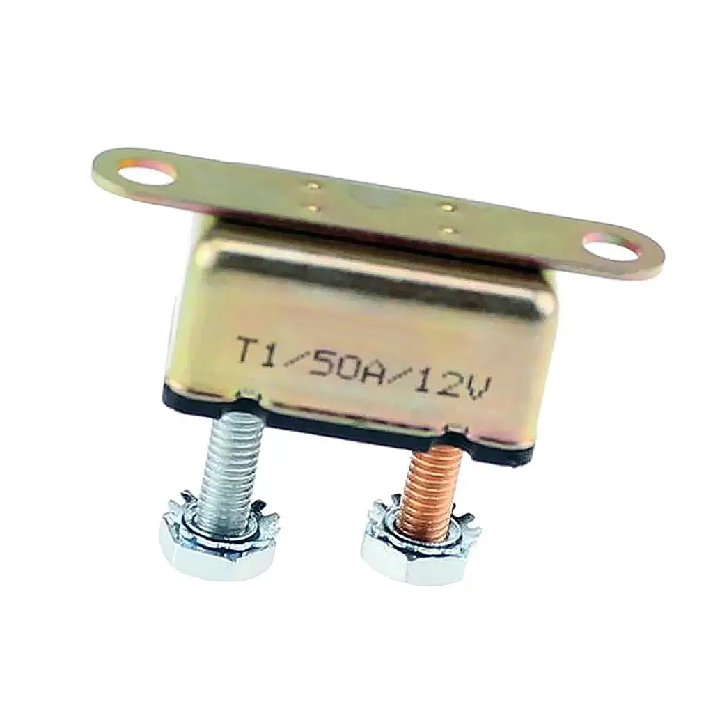 Stud Mount Circuit Breaker 50A Auto Reset Short Stop DC Breaker for Battery Chargers Trucks Buses and Rvs