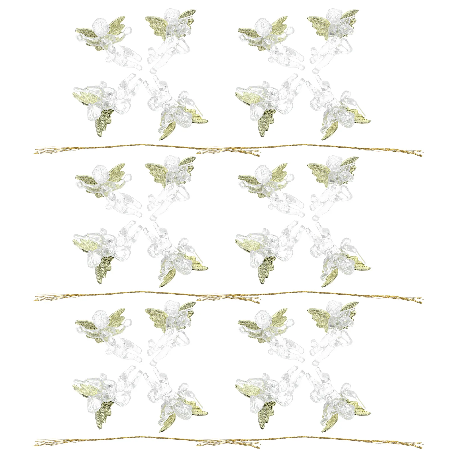 

24Pcs 6Cm Transparent Angel Pendants Christmas Hanging Ornament for Tree Party Layout Premium Beautiful Adornment