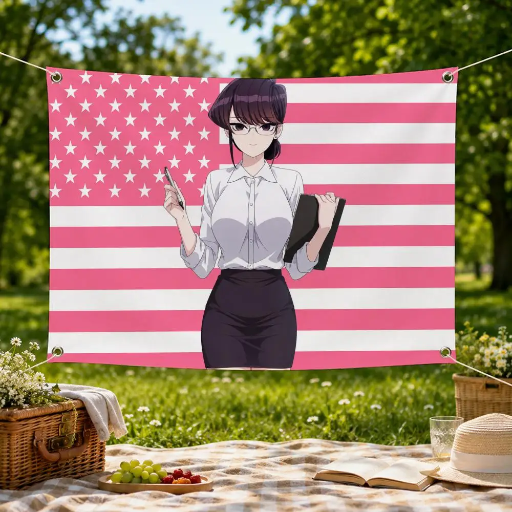 Anime Epic K-Komi Can't Communicate Flags Wall Hanging Flag Banner for Bedroom Dorm Party Festival Camping Indoor Outdoor Decor