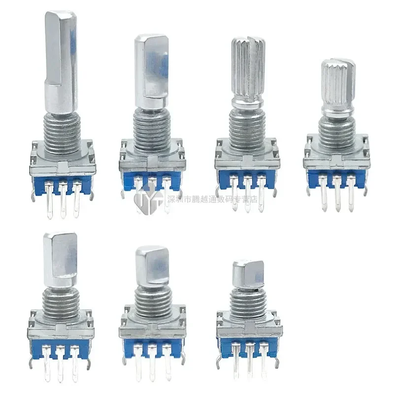 5PCS/lot EC11 rotary encoder with switch 10/15/25/25mm half axis